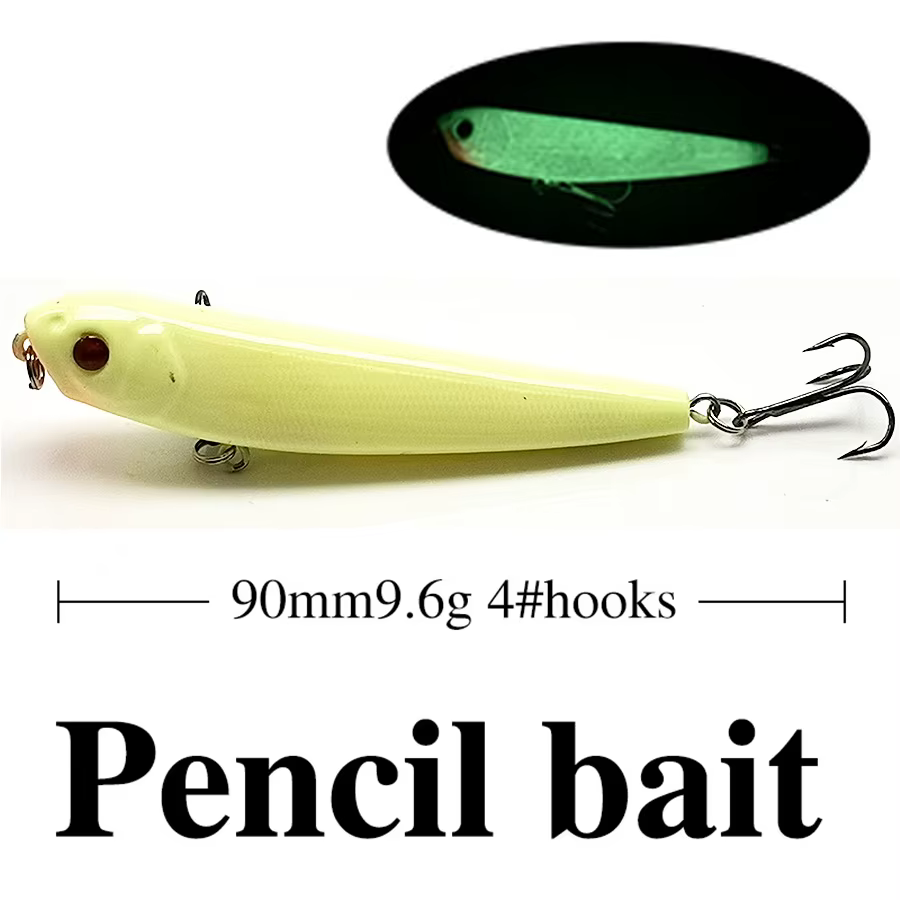 Kit Señuelos Artificiales Wobbler Minnow Popper para Noche Invierno - imagen 2