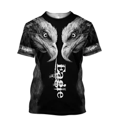 TX0196 Camiseta Pesca Águila 3D Verano Unisex