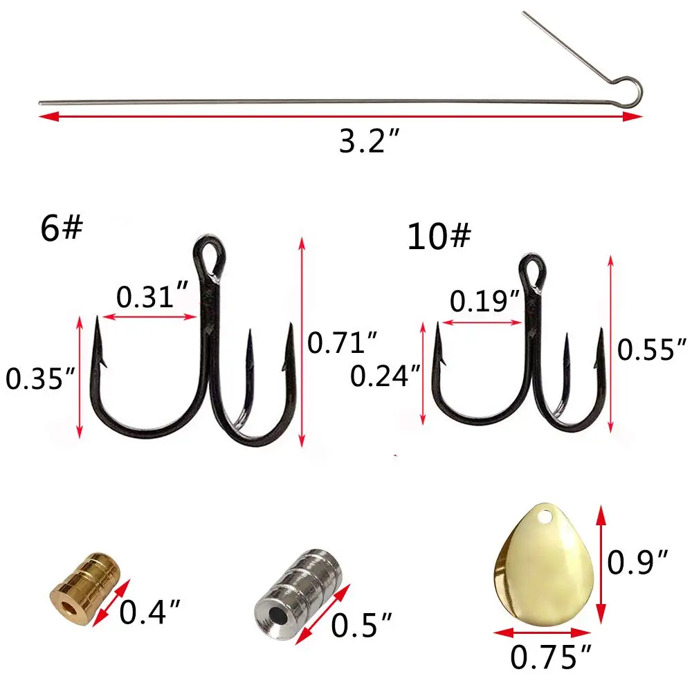 Kit de accesorios cuchara de pesca: hoja giratoria, cebo y alicates - imagen 2