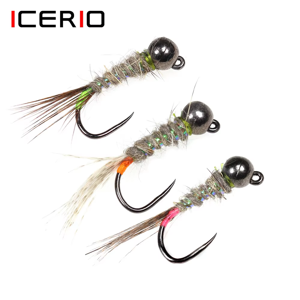 ICERIO Perdigones Ninfa sin barbilla Bead Head #12 #14 #16 - imagen 4
