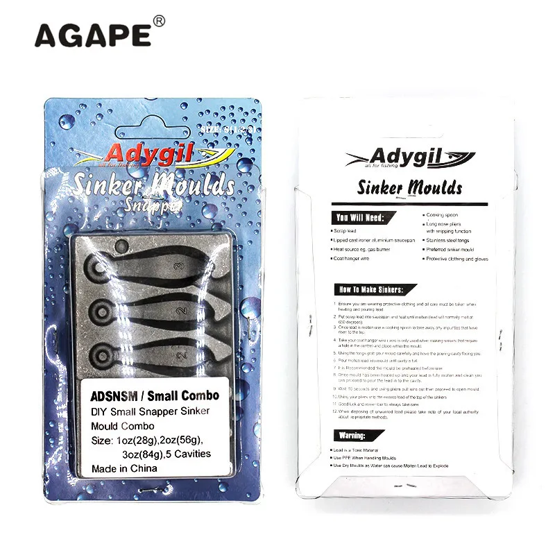 Agape molde para plomos de pesca DIY con varias cavidades - imagen 3