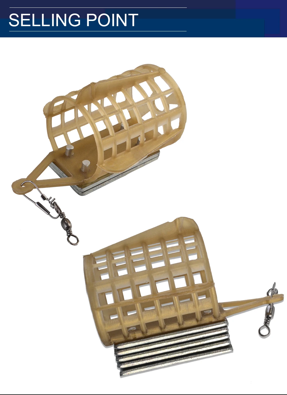 Cesta cuadrada montada con anzuelo