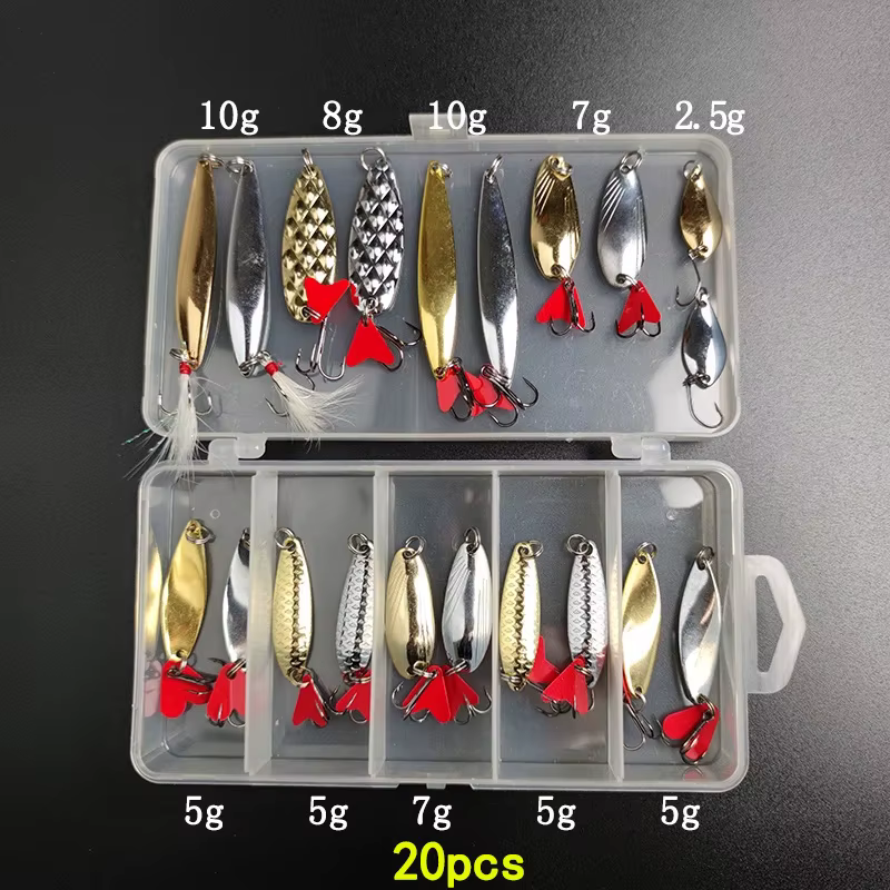 Set Señuelos Metal B223 – Colheres y spinnerbaits para lucio mar 2-12g