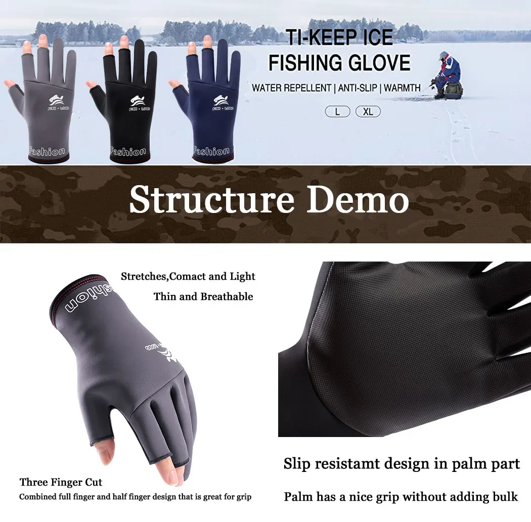 Guantes de neopreno de 3 dedos con palma texturizada antideslizante