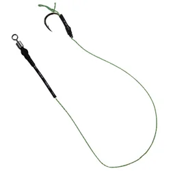 Montaje de carpfishing con anzuelo, línea PE y giratorio