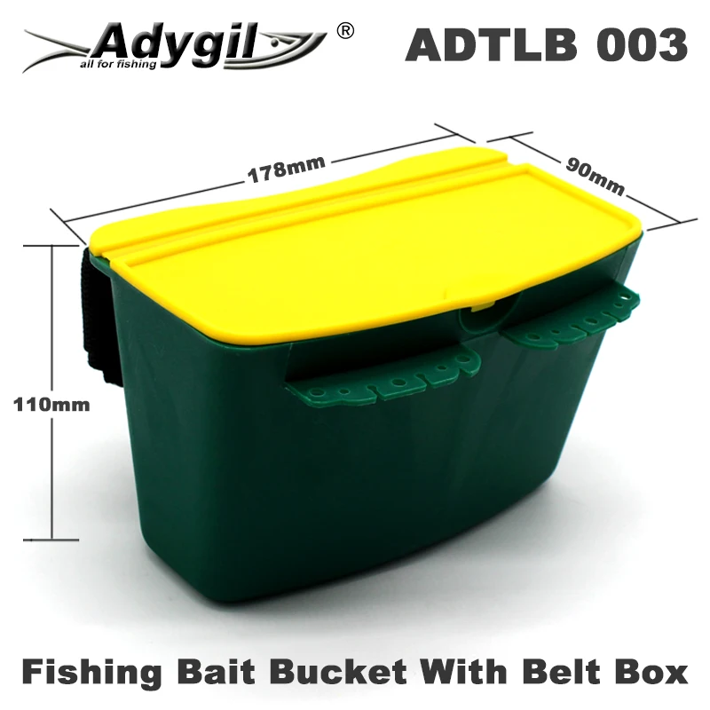 Adygil Cubo de cebo de pesca con caja para cinturón - imagen 4