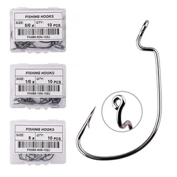Anzuelo Offset 8/0 Manivela Especial para Vinilos de Pesca