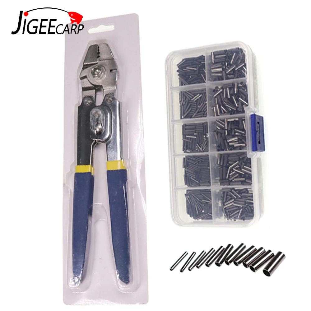 Jigeecarp Alicates de engaste para crimps de cable pesquero
