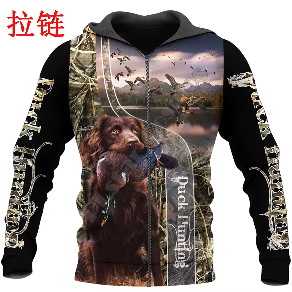 Sudadera 3D pato caza KJ760 – Unisex capucha estampado