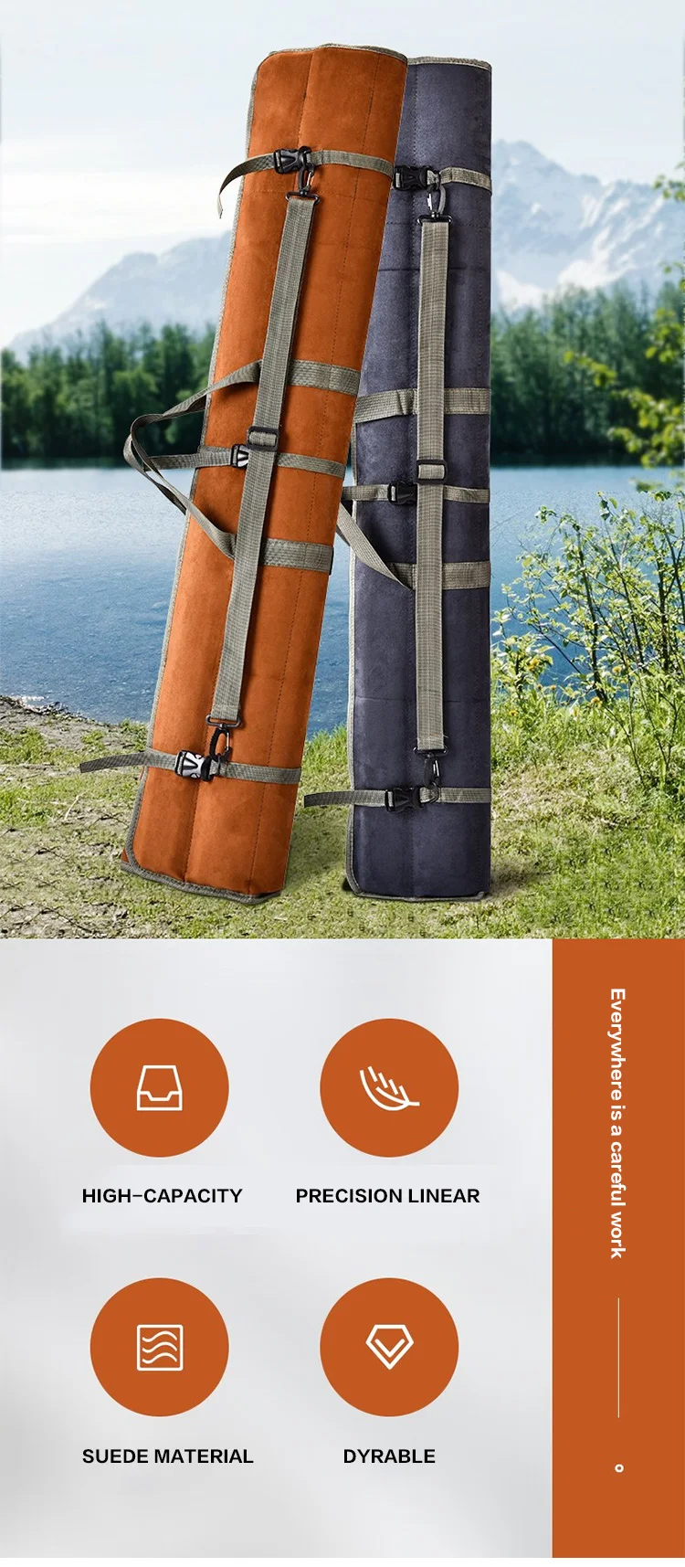 Bolsa de pesca de lona scione 120 cm enrollada