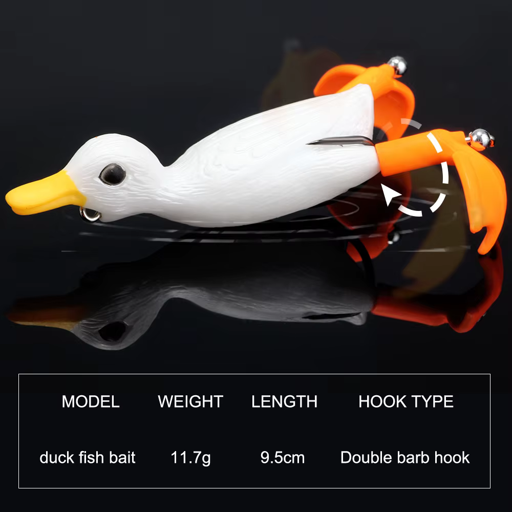 Señuelo Topwater Pato Goma Hélice Campanas – Popper Wobbler Curricán