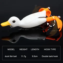 Señuelo Topwater Pato Goma Hélice Campanas – Popper Wobbler Curricán
