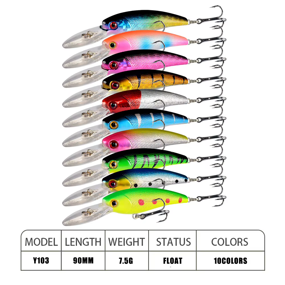 Wobbler flotante 9cm para lubina – Crankbait arrastre 7,5g - imagen 3
