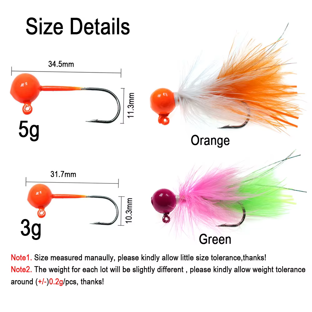Jig Head Marabou UV Fluorescente ICERIO para spinning - imagen 3