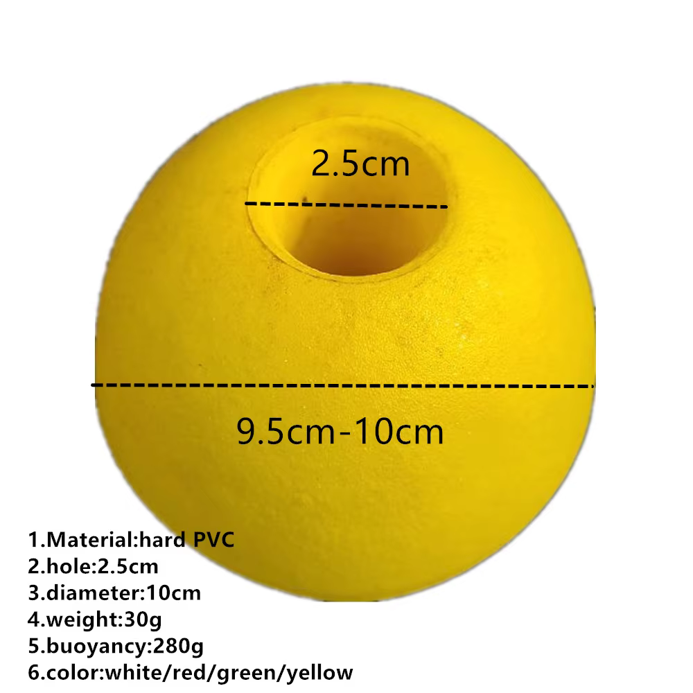 Flotador de pesca PVC 10cm vista frontal