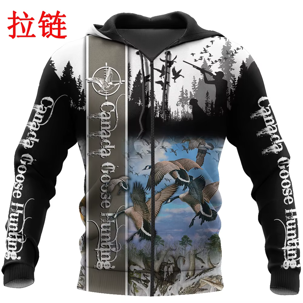 Sudadera 3D de caza de ganso con capucha y estampado completo - imagen 5