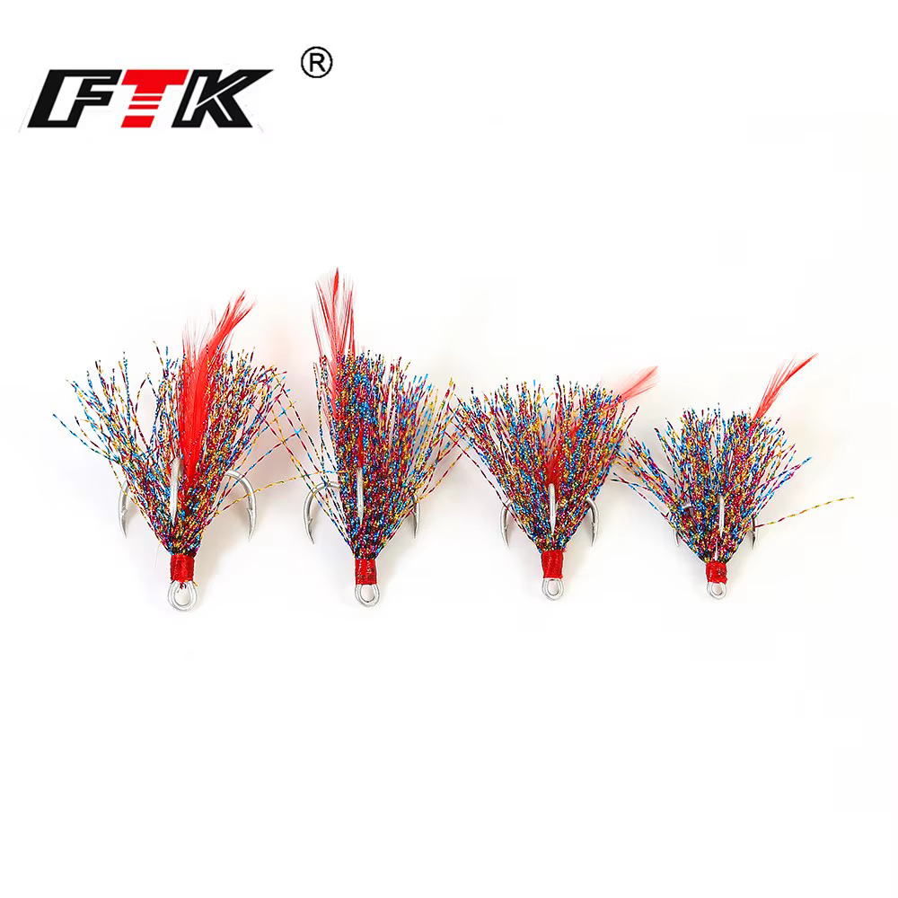 FTK Anzuelo Triple para Mar – Acero al carbono con pelo - imagen 2