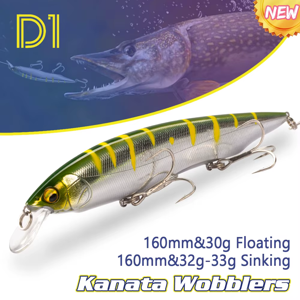 Jerkbait D1 Cara Plana – 160mm 30g Profundidad 0,8-1,2m Mar