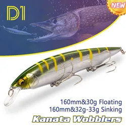Jerkbait D1 Cara Plana – 160mm 30g Profundidad 0,8-1,2m Mar