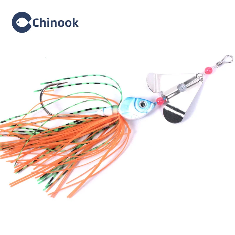 Chinook Spinnerbait inline con cuchara metálica para lucio y muskie - imagen 3