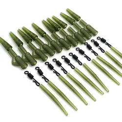Accesorios pesca carpa clip plomo, cola giratoria y mangas antienredos