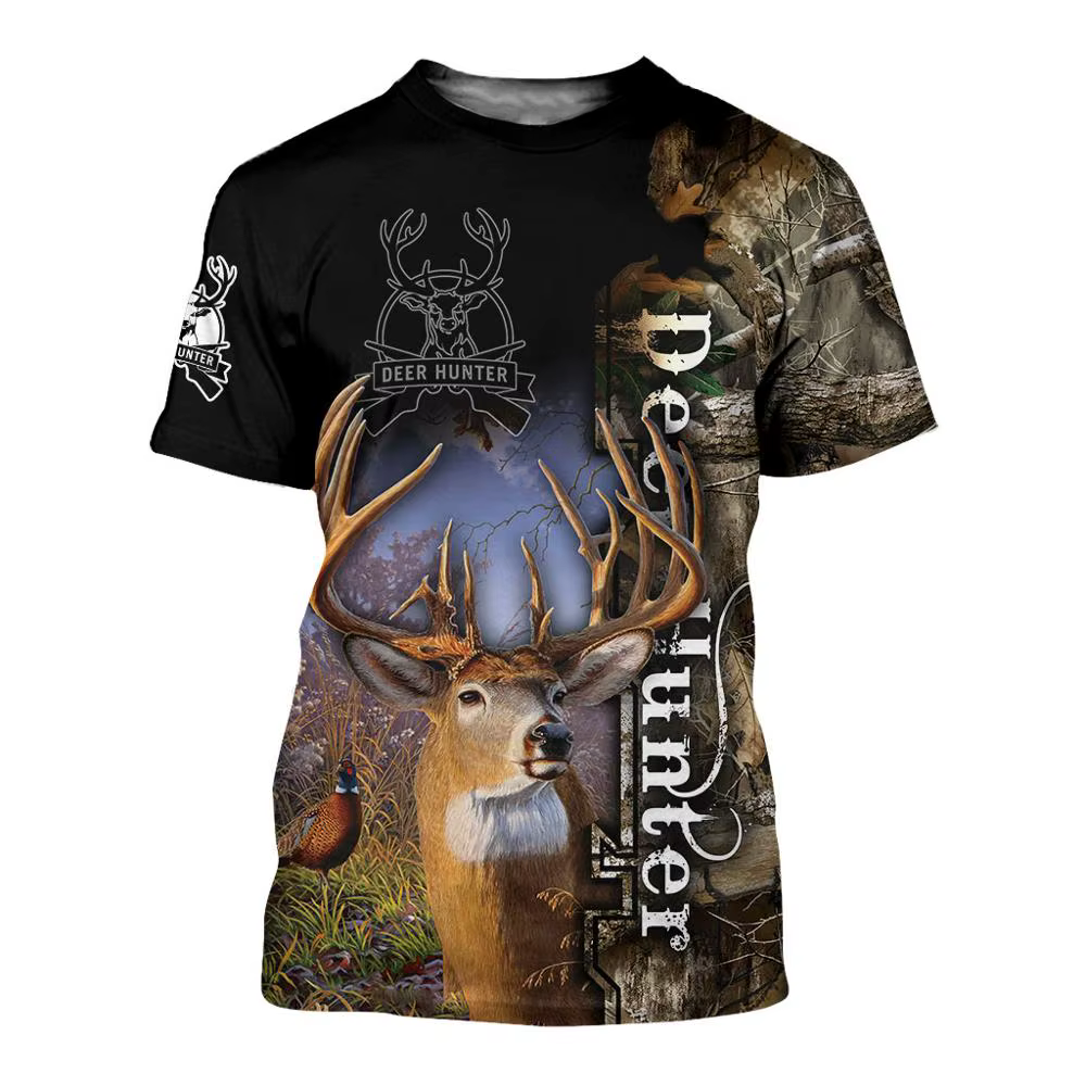 Camiseta pesca hombre manga corta – Estampado 3D animales - imagen 5