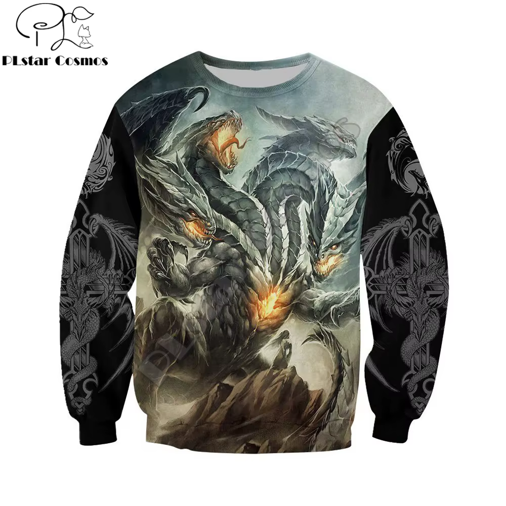 Sudadera con capucha estampado 3D Dungeon Dragon unisex otoño invierno