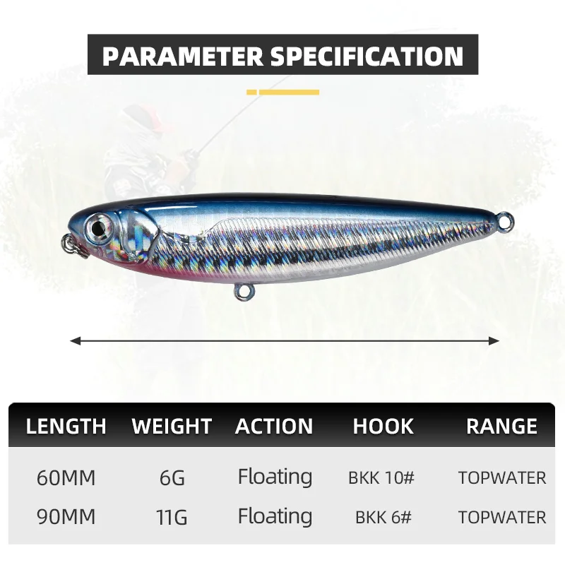Señuelo Walker BLUX NATRIX 60/90 superficie para lubina agua salada - imagen 4