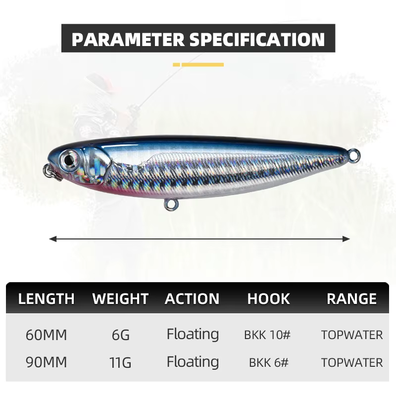 Señuelo Walker BLUX NATRIX 60/90 superficie para lubina agua salada - imagen 4