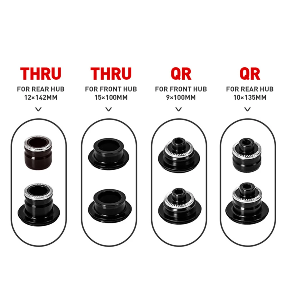 Tapas Adaptadoras QR/Thru Axle para Bujes MTB Compatibles Koozer XM490 - imagen 4