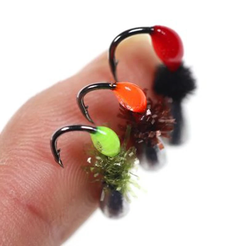 Anzuelos cabeza de plantilla expuestos para pesca en hielo – mosca - imagen 3