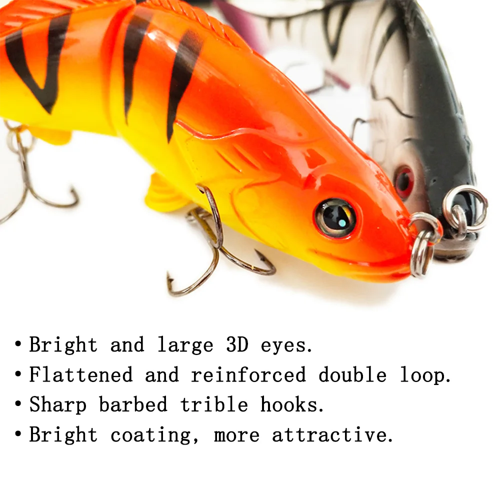 Luya Señuelo Crankbait biónico 3 segmentos para pesca de lucio - imagen 2