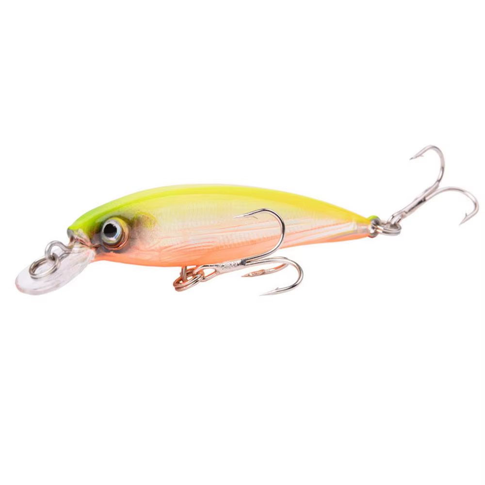 Señuelo Minnow hundimiento lento anzuelo triple ojos 3D para trucha - imagen 2