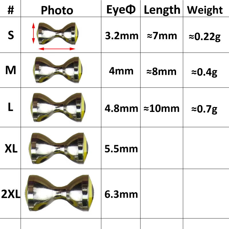 Mancuernas de latón para pesca con mosca – Ojos Crazy Charlie - imagen 3
