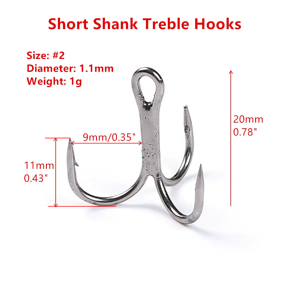 Anzuelos Triples Mizugiwa Vástago Corto Acero Carbono Pesca Mar - imagen 4
