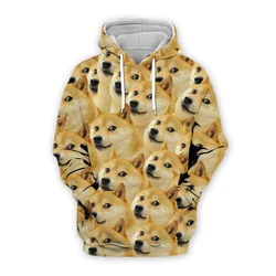 Sudadera pesca con capucha Shiba Inu estampado 3D