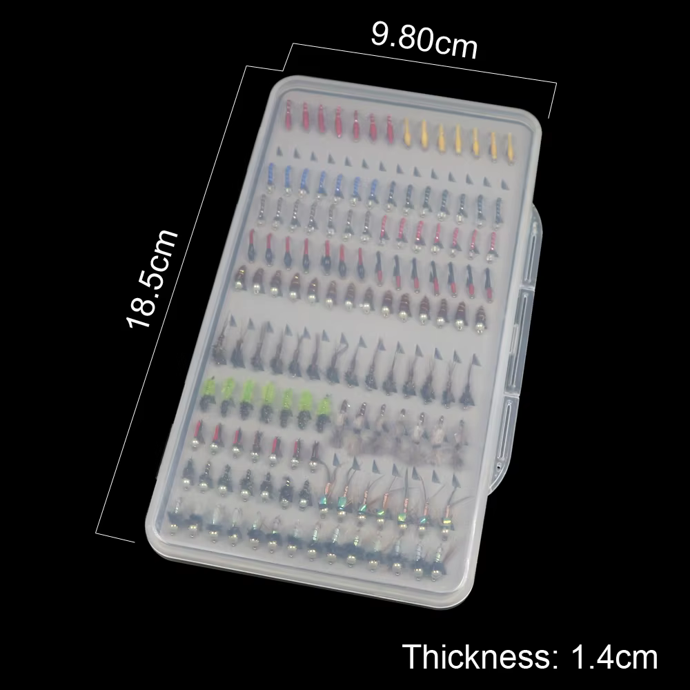 ICERIO Kit surtido de moscas ninfa Scud Midge para trucha con caja - imagen 3