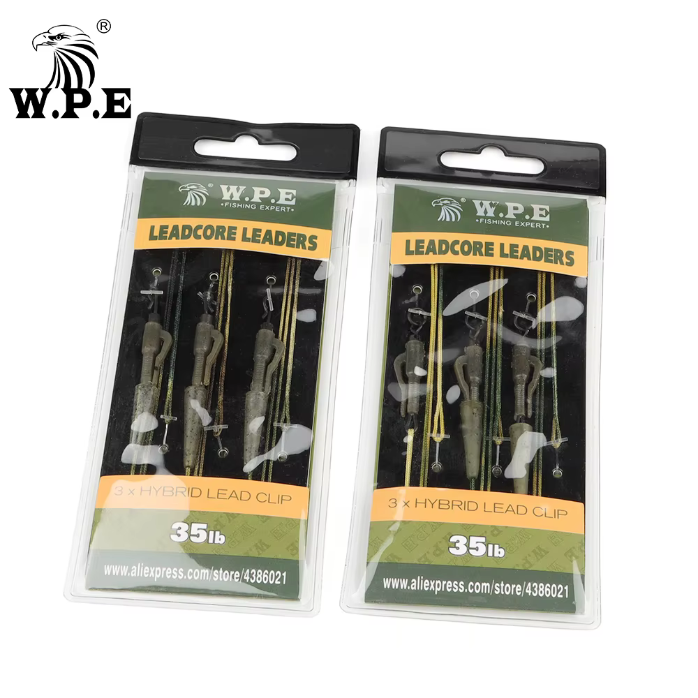 W.P.E línea trenzada carpa con núcleo de plomo – aparejo pelo y clip - imagen 5