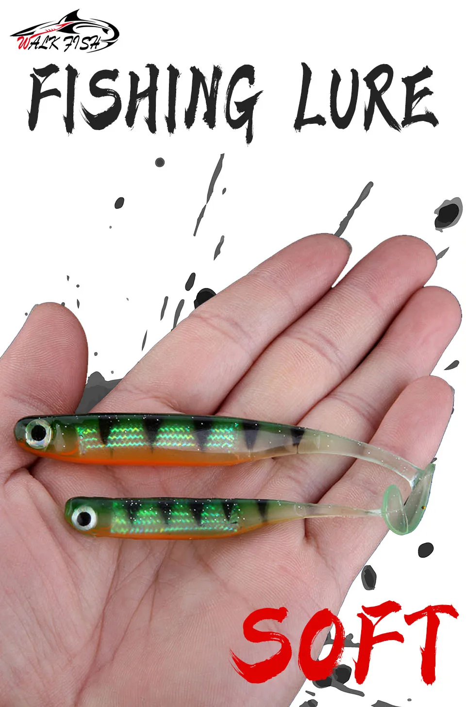 Cebo WALK FISH mostrando cuerpo cristalino y ojos 3D