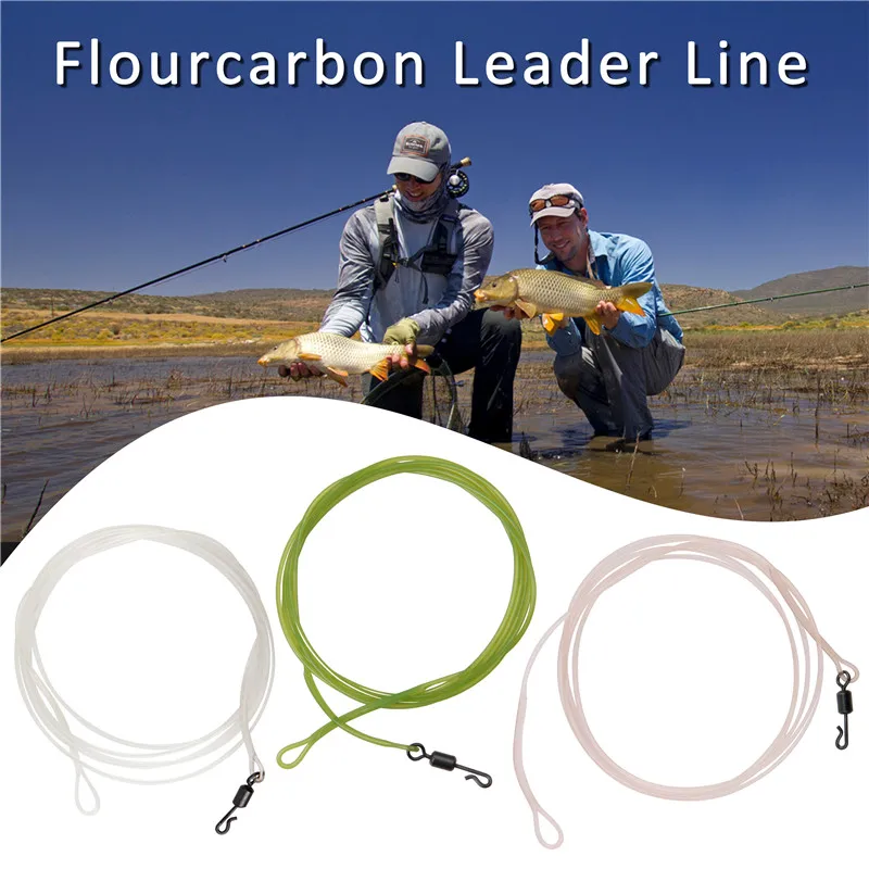 Línea líder fluorocarbono 40LB con clip y swivel para carpa - imagen 2