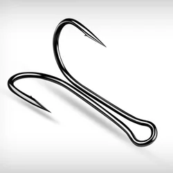 Anzuelo doble acero carbono afilado para pesca de carpa mosca
