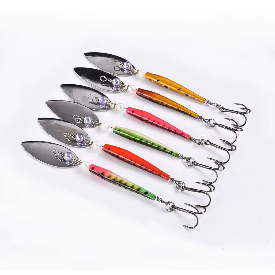 Señuelo Wobbler giratorio Metal con anzuelos triples