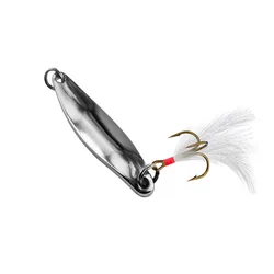 Cuchara giratoria con pluma y triple anzuelo de lentejuelas
