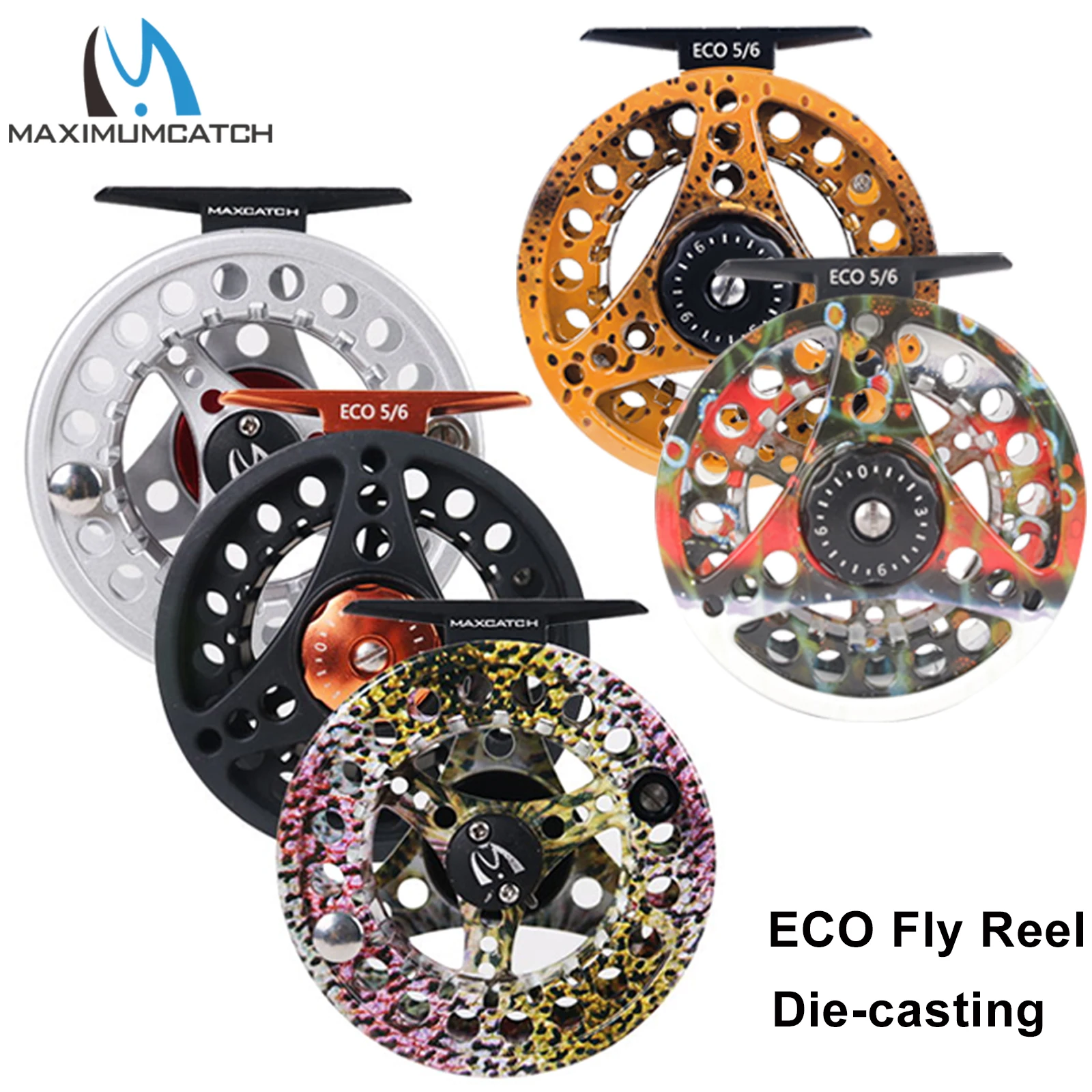 Carrete de Mosca Maximumcatch Aluminio Fundido Eje Grande 3-8 WT