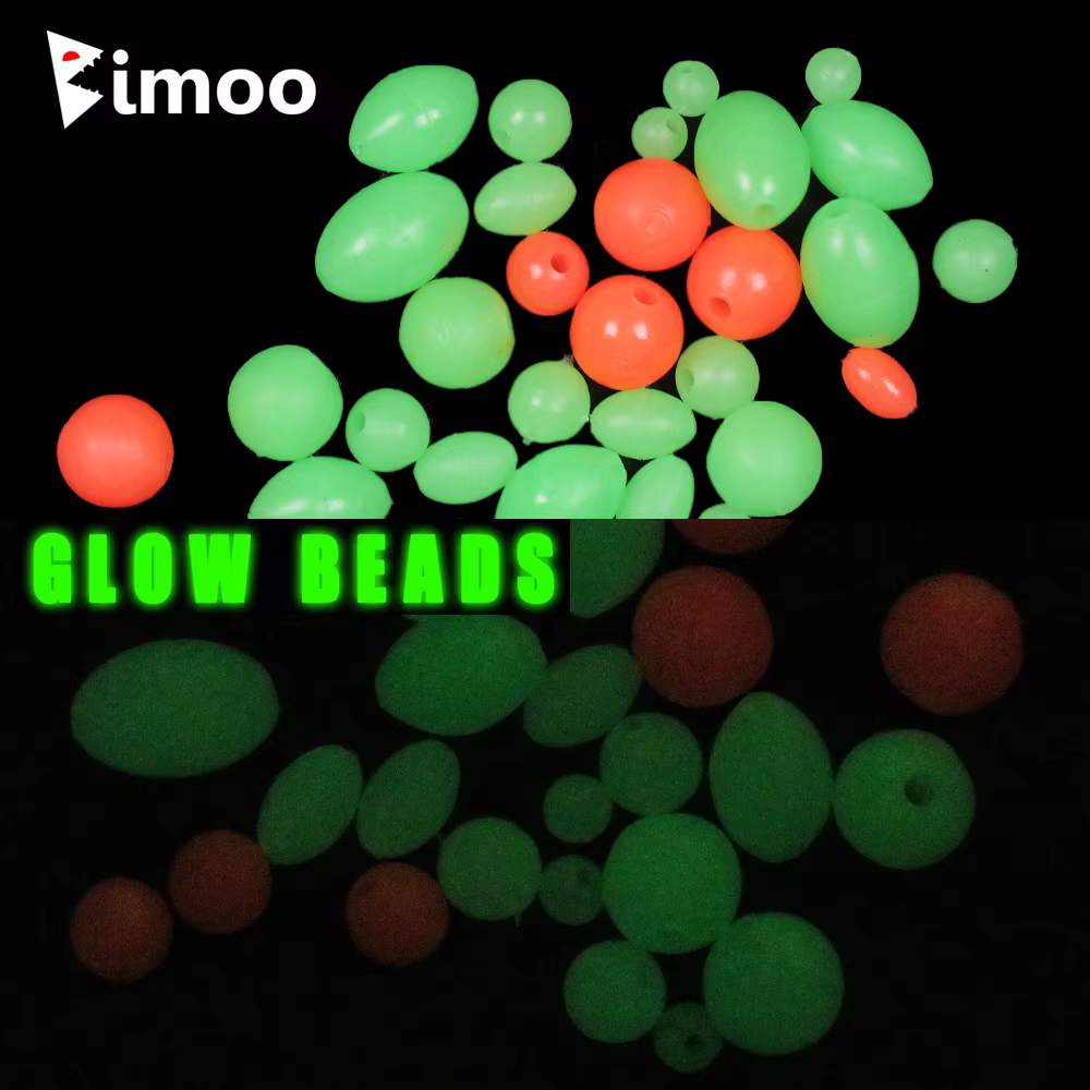 Bimoo Cuentas de Pesca Ovaladas Luminosas – Anzuelo Triple