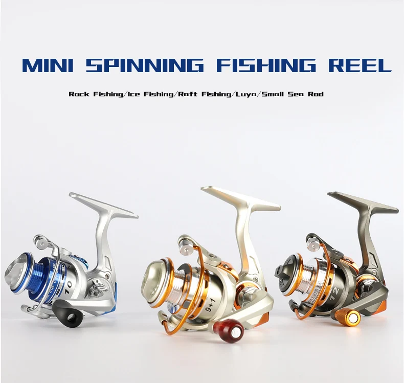 Mini carrete para pesca en agua salada y trabajo rápido