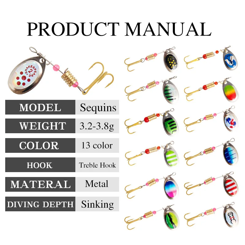 POETRYYI Señuelo Giratorio CrankBait Lubina – Metal Duro para Pesca - imagen 5