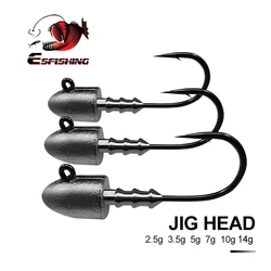 ESFISHING Cabezas de Anzuelo de Tornillo para Vinilos