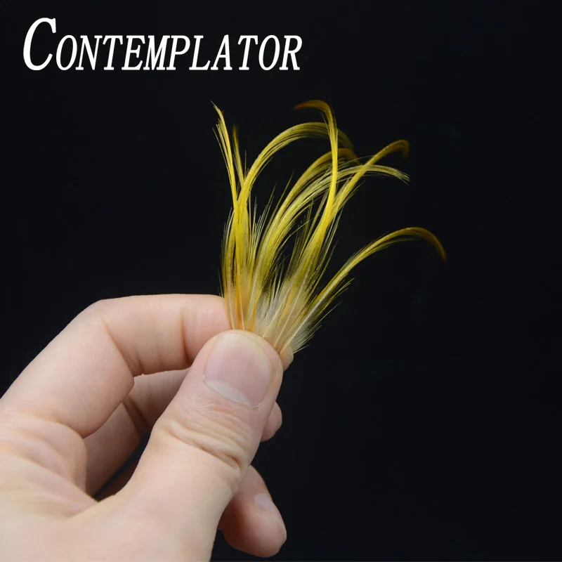 Plumas de faisán dorado paraatar moscas – Amarillo brillante 2-7cm - imagen 4