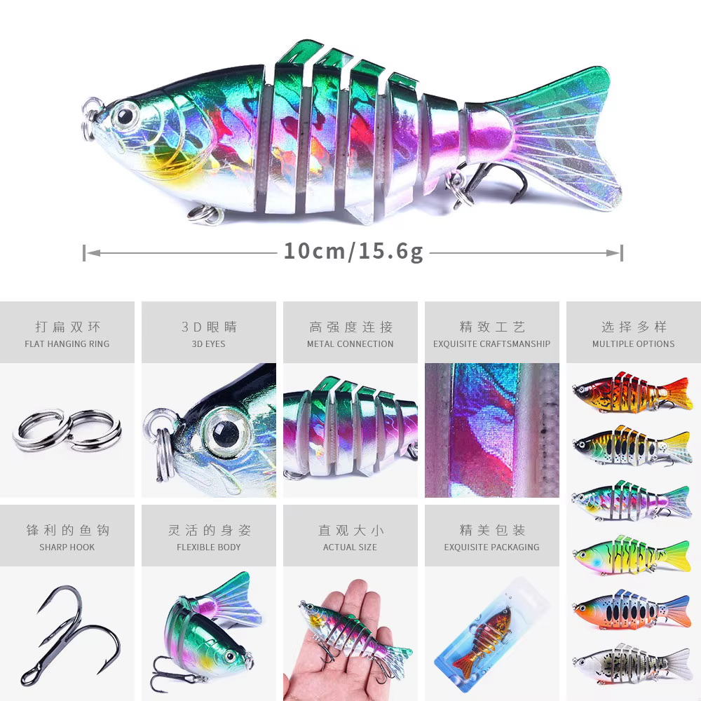 Crankbait Articulado Realista para Lucio Carpa - imagen 2